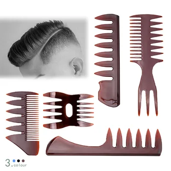 

5pcs/Lot Double Side Tooth Combs Fish Bone Shape Hair Brush Barber Hair Dyeing Cutting Coloring Brush Man Hairstyling Tool