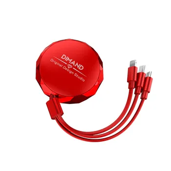 

3 In 1 USB Charge Cable for iPhone & Micro USB & USB C Cable Retractable Portable Charging Cable For Iphone 11 Samsung S9