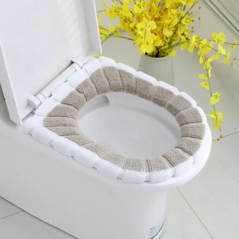 Household O-Type Plush Winter Warm Comfortable Cotton Fuzzy Soft Cushion Toilet Seat Couvercle WC Toilette Warmer Cover