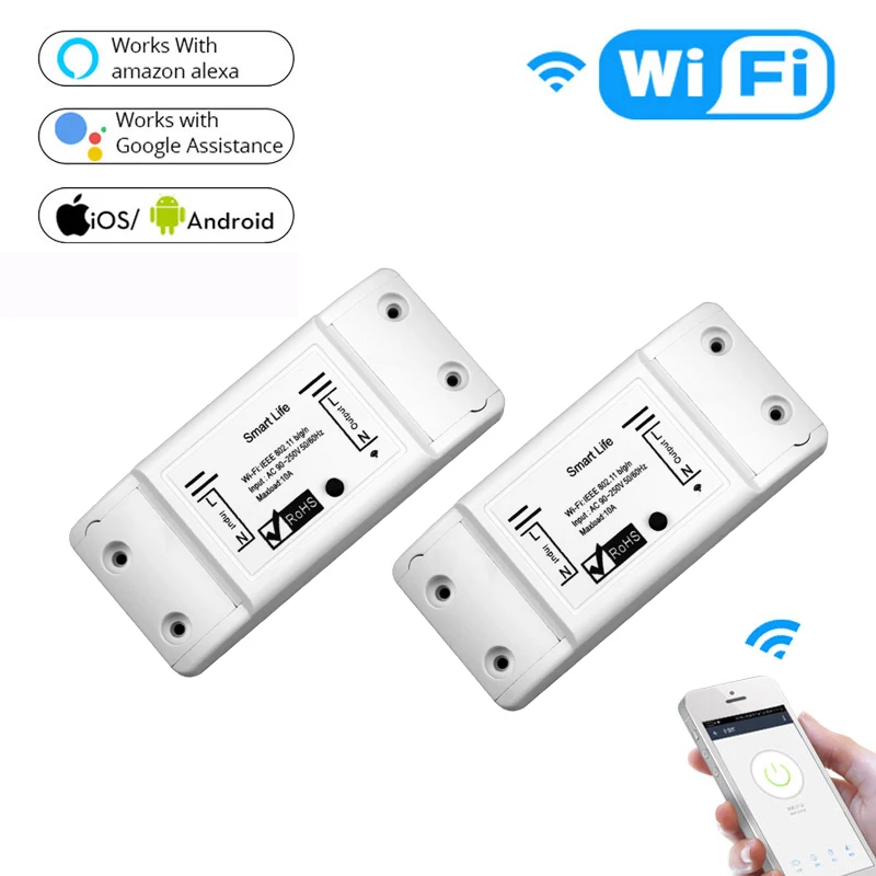 light switch wireless DIY WiFi Smart Light Switch Universal Breaker Timer Wireless Remote Control Works with Alexa Google Home Smart Home motion sensing light switch Wall Switches