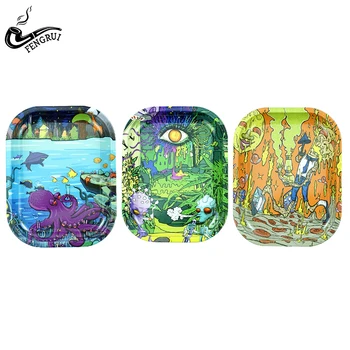 

Metal Cigarette Rolling Tray 180*141 mm Various Patterns Tobacco Rolling Plate Smoking Holder Trays Smoke Accessories