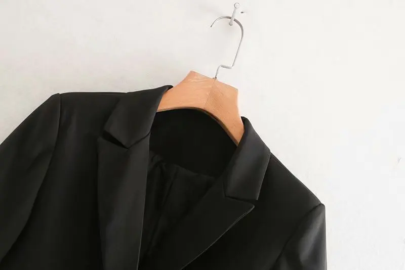 

Europe And America 2019 Autumn New Style Cuff Stripes Joint Suit Coat Double Breasted Tops K4-0419