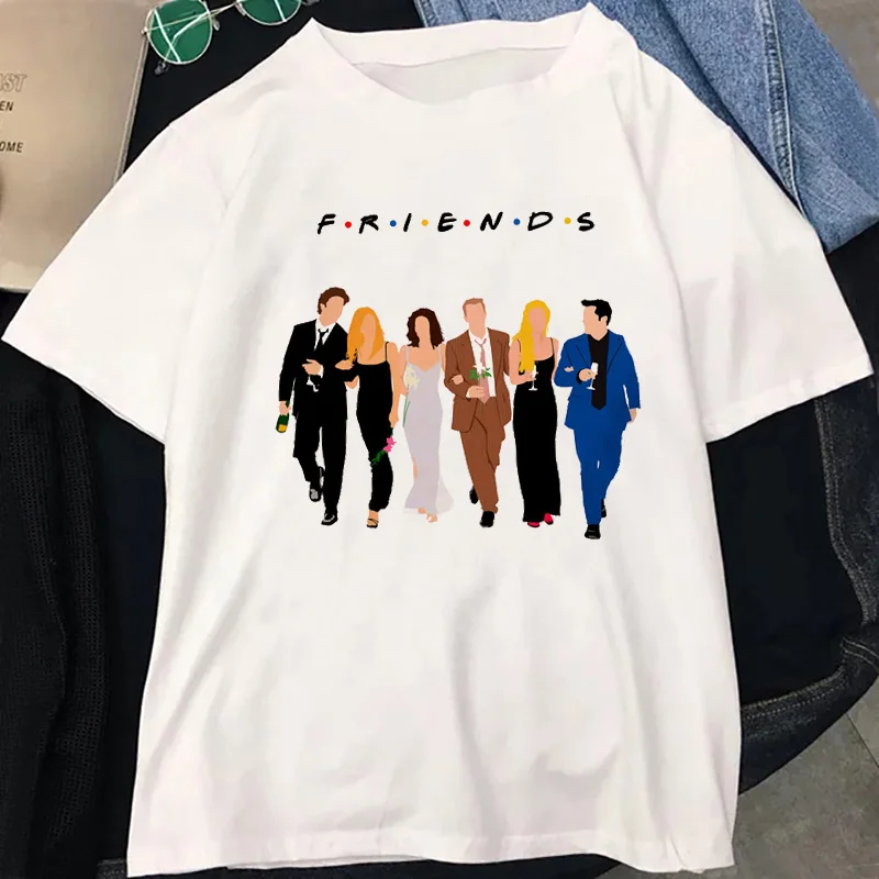Женская футболка с принтом Friends Tv Show Повседневная винтажным в стиле Харадзюку