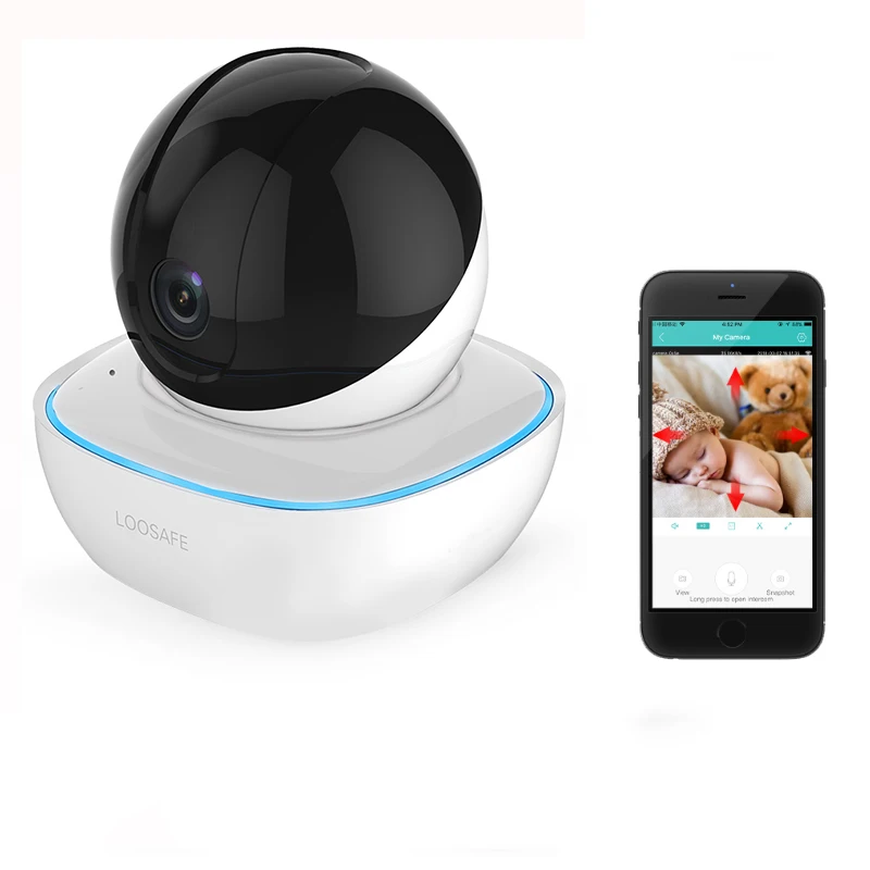 

Loosafe V8-S Mini Panoramic 1080P PT 360° Wireless IP Camera H.264 M-otion Detection Home WIFI Camera Baby Sleeping Monitors