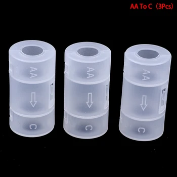 

3pcs AAA to AA/ AA to C/ AA to D Battery Combination Cell Battery Box Adaptor AAA AA Holder Case Converter Switch