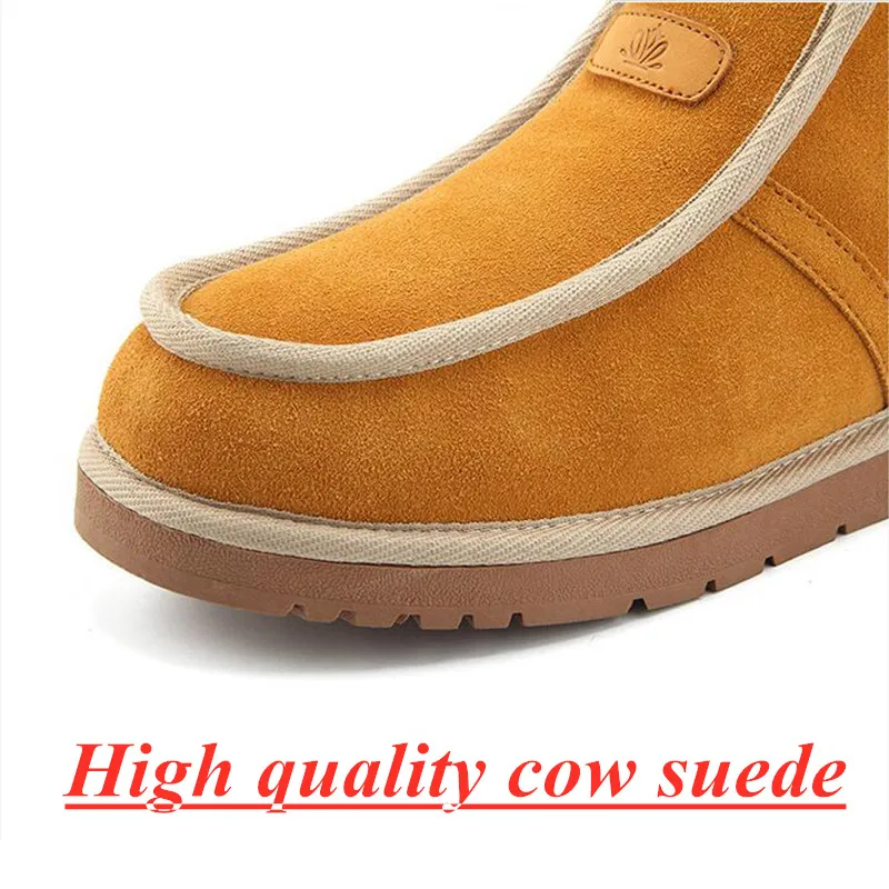 MEIKI/высококачественные модные зимние ботинки для мужчин; зимняя обувь на шнуровке; Натуральная овечья кожа; натуральная шерсть; Полусапоги на меху; размеры 38-44