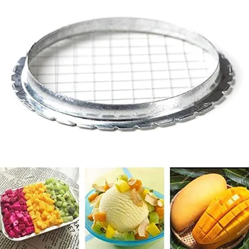 

1pcs Silver Stainless Steel Mashed Potato Hand Squeezer Grid Potato Slicer Vegetable Salad Tool