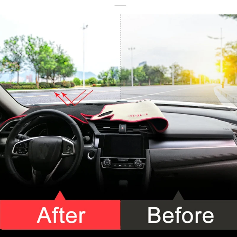 For Honda civic 10th gen accessories Car Dashboard Cover Dash Mat Sun Shade Pad Instrume Panel Carpets Accessories civic trim