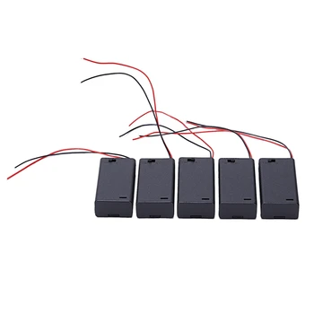 

5PCS Plastic 2 x 1.5V AA Battery Container Box with ON/OFF Switch