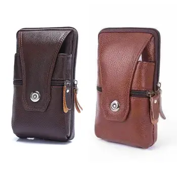 

Vintage Leather Waist Bag Phone Pouch Belt Hip Belt Loop Holster Wallet Carry Case Sport Purse for Men