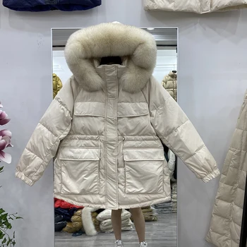

2020 New Style for Winter Waist Hugging down Jacket Women Thickened Women's White Duck down Jacket