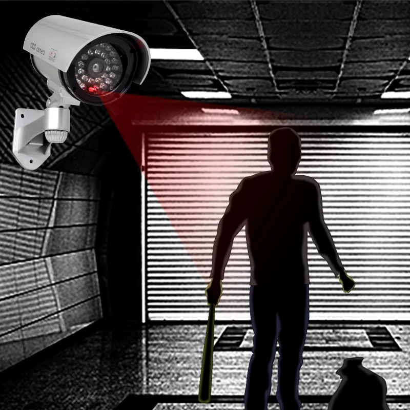 Fake Camera Dummy Waterproof Security CCTV Surveillance Camera With Led Light Outdoor Indoor Simulation Camera