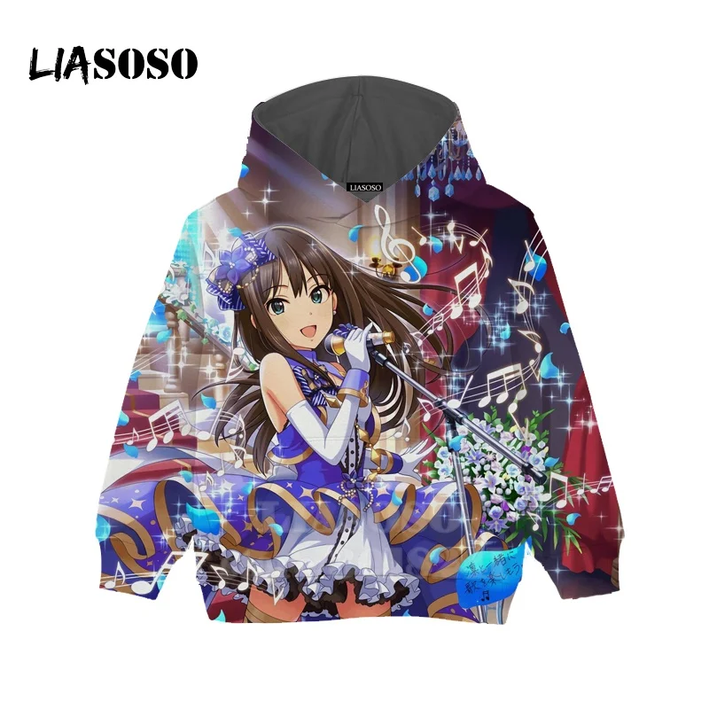 Children 3D Print Idol Master Cinderella Girl Hoodie Kids Anime Sweatshirt Boy Girl Long Sleeve Top Baby Teens Pullover B173-25
