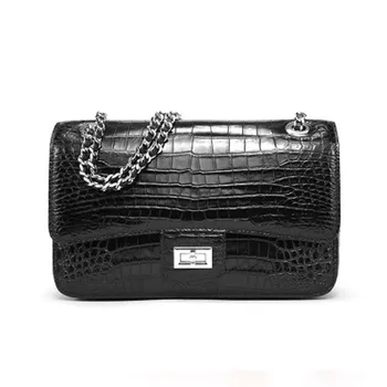 

yuee new Factory direct sale nile crocodile Small women flap One shoulder bag across body women chain bag classic