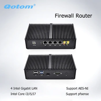 

4*Gigabit Ethernet RJ-45 Lan Ports Mini PC Routers i5 i7 security AES-NI Fanless Qotom Pfsense Firewall