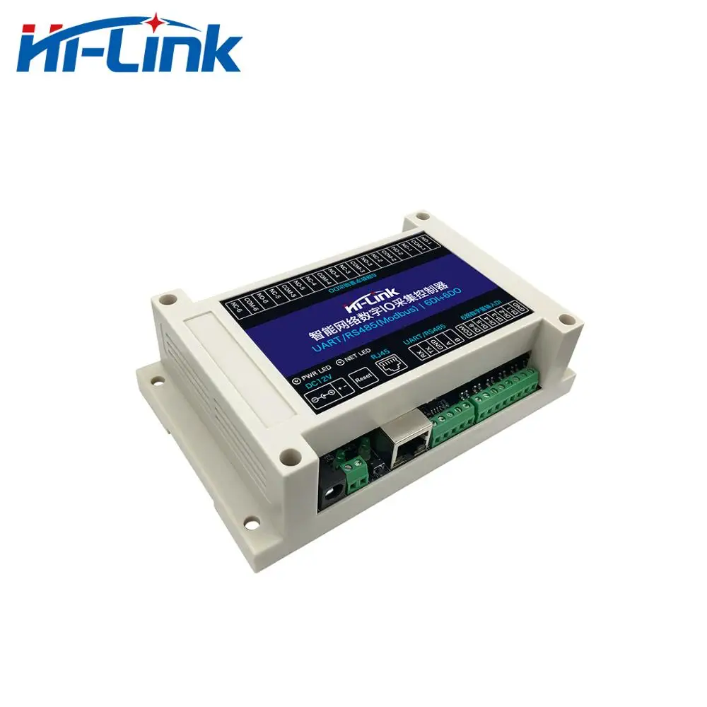 Hi Link цифровой AC/DC 12V Вход 6 Каналы Беспроводной контроллер Modbus RTU RS485/232 HLK DIO06