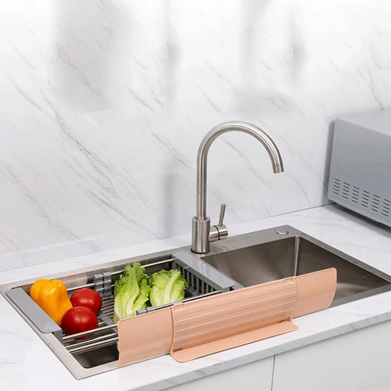 Kitchen Sink Splash Water Impermeable Retaining Plate Splatter Screen Water Wash Basin Kitchen Rack Tools