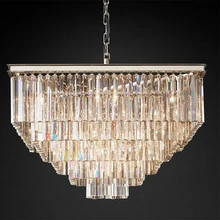 Американская Ретро квадратная Европейская хрустальная люстра атмосферная гостиная столовая лампа Простая Современная хрустальная люстра