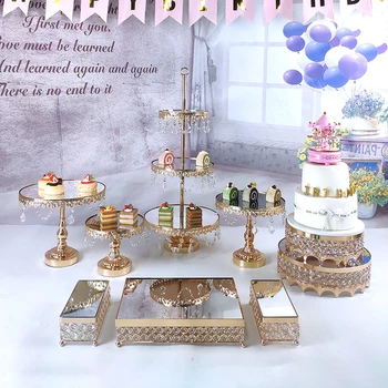 

gold Wedding cake stand cupcake tray cake tools home decoration dessert table decorating party suppliers