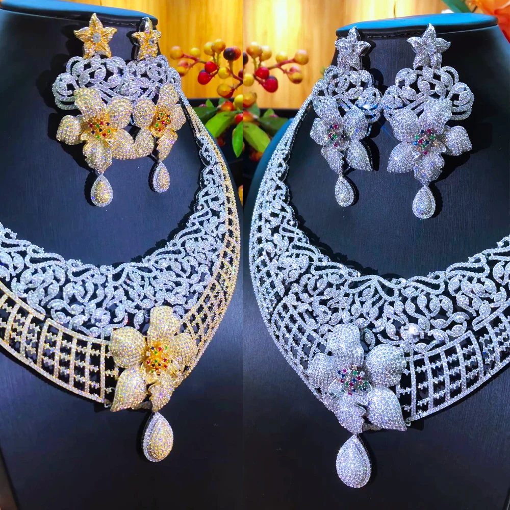 Missvikki Original High Quality Luxury African Jewelry Set For Women Party Zircon Crystal Dubai Bridal Wedding Jewelry Set Gift