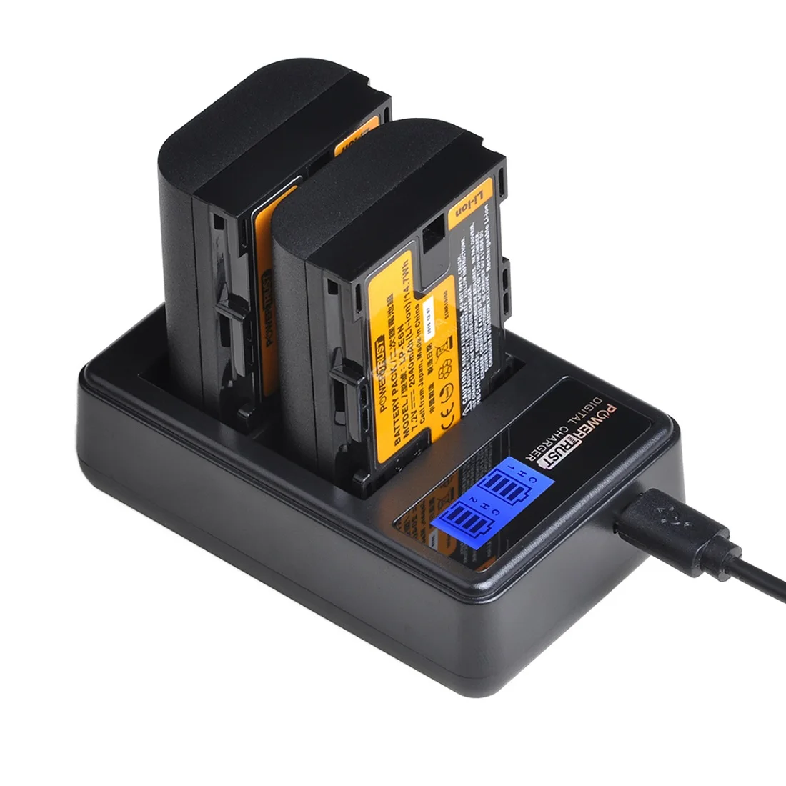 Batteria Lp-E6 (2040Mah Reali) + Caricatore Lcd Di Usb Per Canon Eos 5D Mark Ii, Ds Mark Iii, 5D Mark Iv, 5Ds, 5Ds R, 6D, 7D, 70D