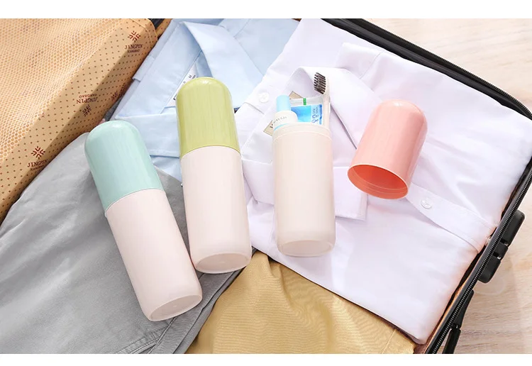 Double Color Travel Toothbrush Case Creative Tooth Set Box Toothbrush Case Portable with Lid-Toothbrush Toothpaste Box Wholesale