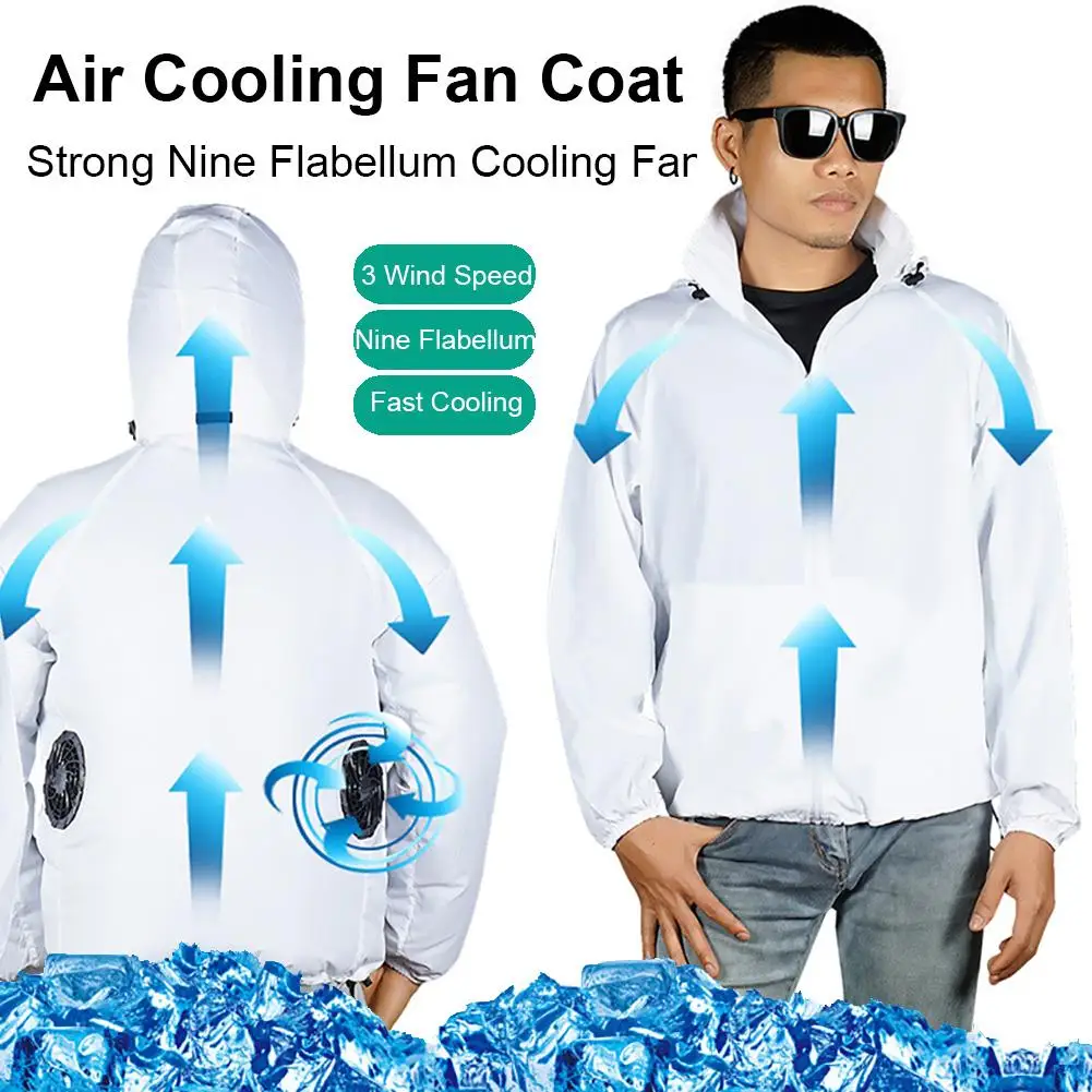 Мужская Летняя водонепроницаемая куртка с капюшоном охлаждающий вентилятор