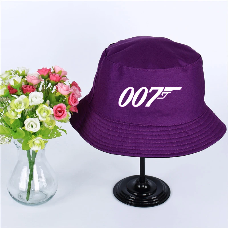 007 Spectre логотип летняя шляпа Женская Мужская Панама Кепка 007 спектр дизайна плоский козырек Рыбацкая шляпа широкополый шляпа - Цвет: Фиолетовый