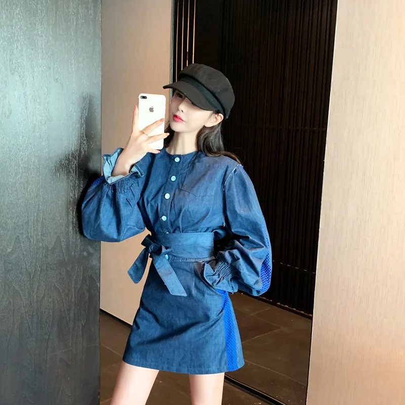 

Photo Shoot Cowboy Three-piece Set High Quality 2020 Spring New Style Korean-style Joint Cowboy WOMEN'S Suit-Style Hong Kong Fla