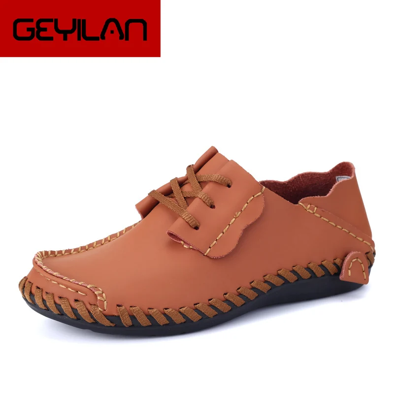 

Size 38-48 Spring Men Loafers Luxury Brand Men Shoes Fashion Casual Male Shoes Lace Men Leather Shoes Leather Flat Shoes %00899