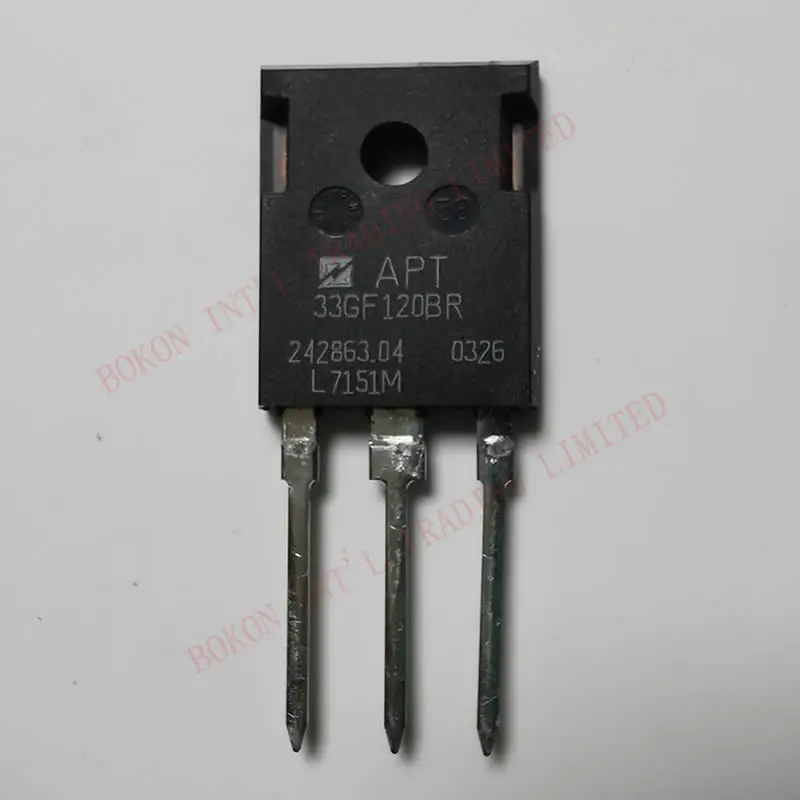 APT33GF120BR Fast IGBT 1200V 52A 33GF120BR high voltage power IGBTs TO247 IGBT 1200V 52A 297W 10pcs stfw6n120k3 6n120k3 or 6n120 isowatt218fx 6a 1200v high voltage power mosfet