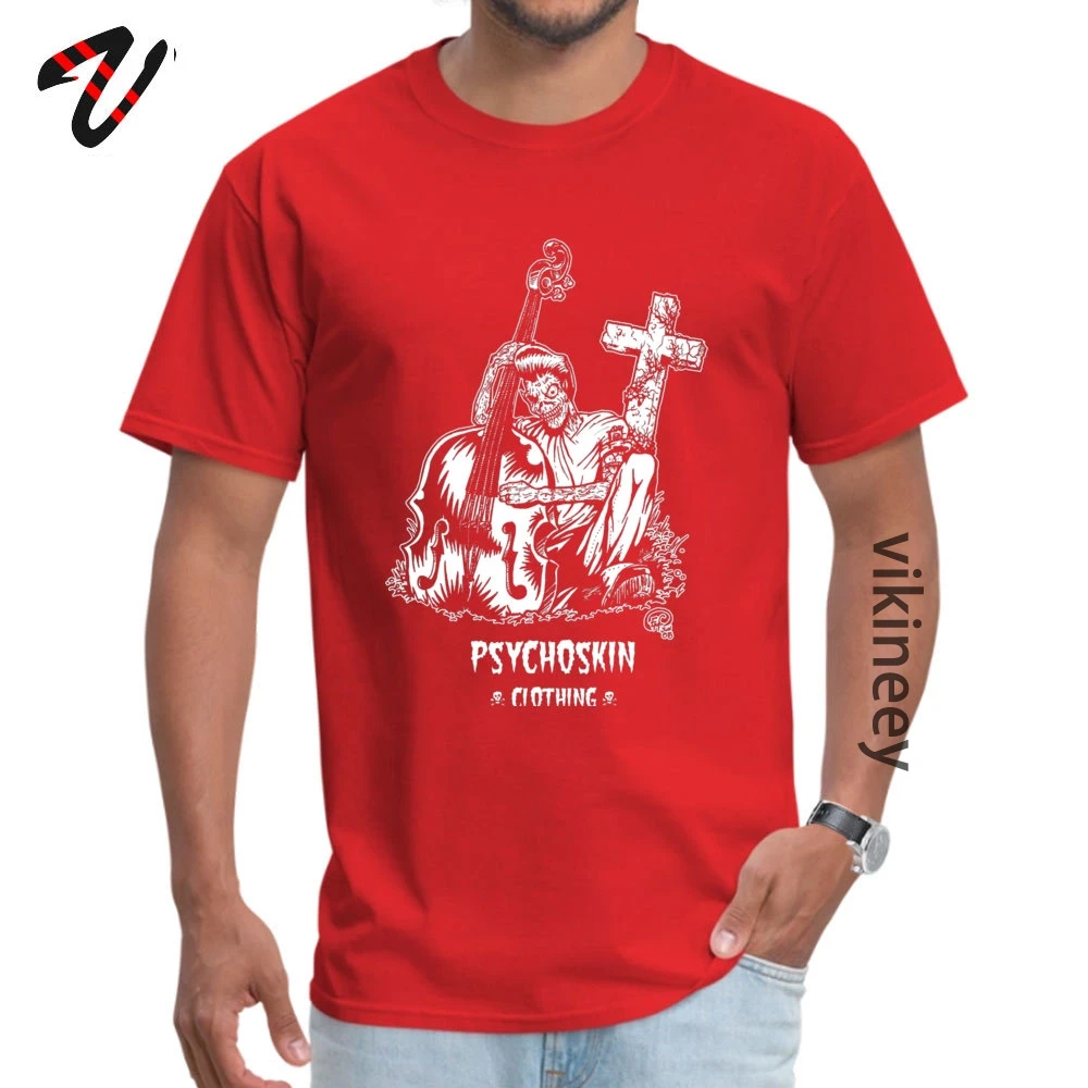 Tops &amp;amp; Tees Tops Shirts Psychobilly Summer Autumn Short Sleeve Cotton Fabric Round Collar Boy T-shirts Printed 2019 Hot Sale Psychobilly 5026 red