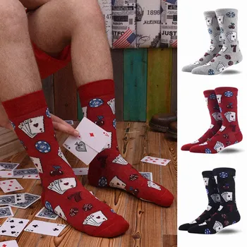 

Unisex Sports Socks Dice Poker Card Printed Anti-slip Breathable Hosiery Cotton Footwear Accessories Sport Socks