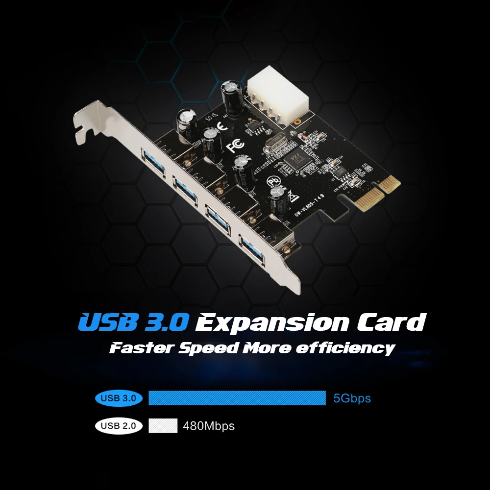 PCI-E до 4 USB3.0 портов плата расширения PCI Express до USB3.0 адаптер карта с SATA интерфейс питания для настольного ПК