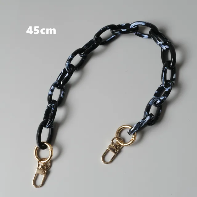 New Fashion Woman Handbag Accessory Parts Cute Chain Black Acrylic Resin Chain Luxury Strap Women Shoulder Clutch Handle Chain Long 45cm
