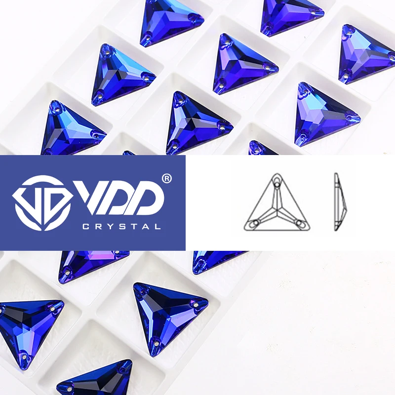 VDD 20Pcs Triangle DIY Sewing Crystal Strass Sew On Stones K9 Glass Beads  Flat Back Rhinestone For Clothing Flat Back Rhinestone