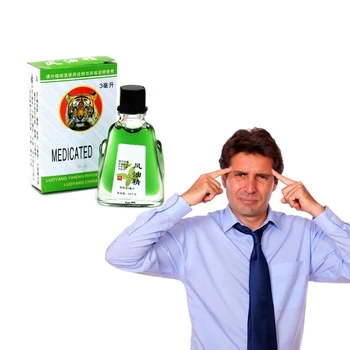 

3ml/Bottle Refreshing Tiger Balm Relief Headache Tiger Head Menthol Balm Resist Fatigue Medical Oil Headache Care Essential Oil