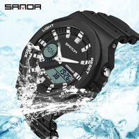 SANDA Top Luxury Men's Quartz Watches Waterproof Men Military Sport Watch Dual Display Luminous Wristwatch Orologio uomo 2