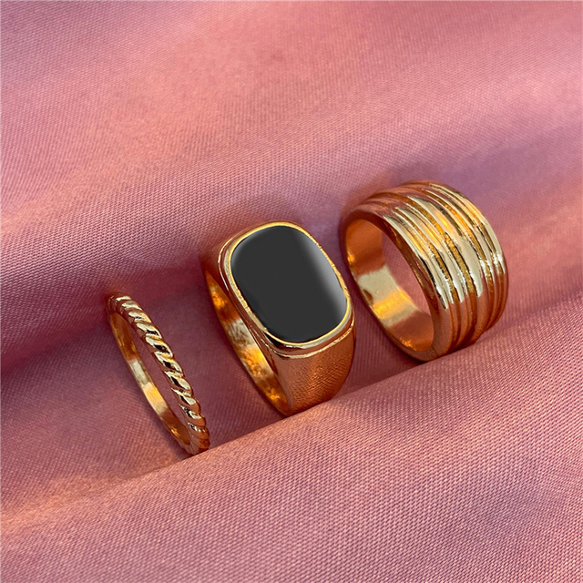 Personalized Finger Heart Ring Set for Women Gold Color 3PCS 2021 New Trendy Gift for Women Fashionable