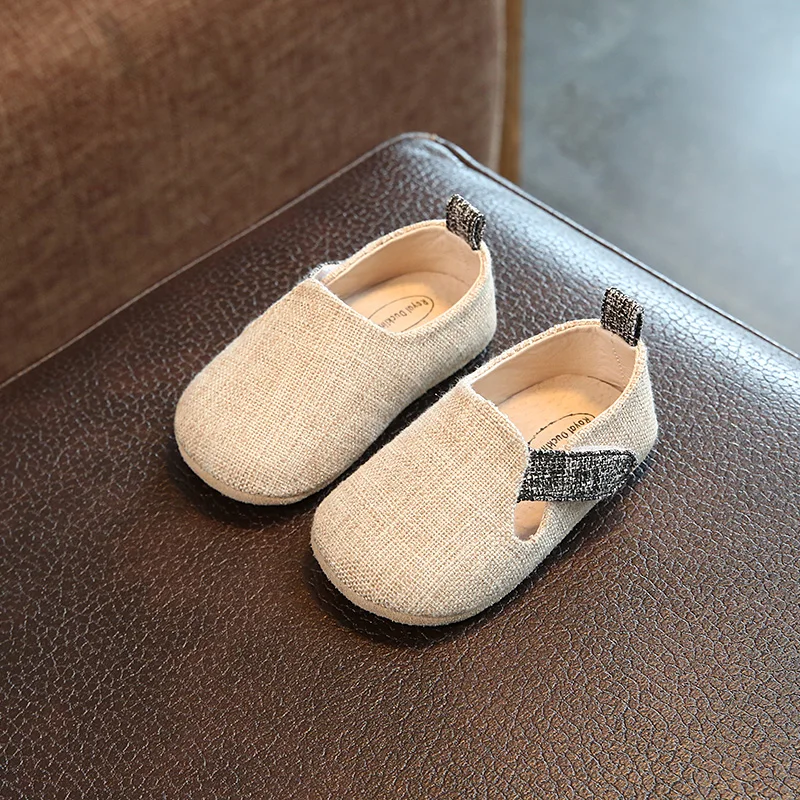 SSW006Beige Обувь из парусины для малышей на плоской подошве; обувь для малышей; дышащая обувь для маленьких девочек; сезон весна-осень; мягкая удобная обувь; SSW006 - Цвет: SSW006Beige