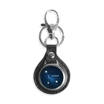 

Cancer Constellation Zodiac Sign Leather Metal Key Chain Ring Car Keychain Gift