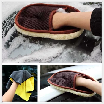 

Car Styling Wool Soft Car Washing glove Cleaning Brush Washer Care FORFerrari 488 SP38 Portofino FXX-K 812 LaFerrari J50