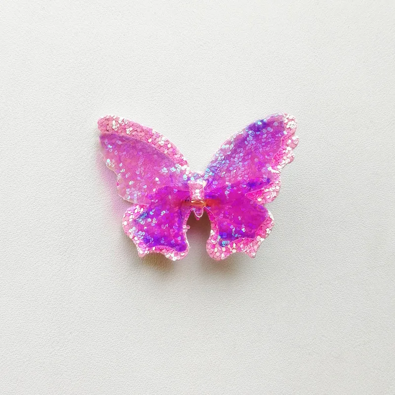 2pcs/lot Summer Printing Butterfly Kid Hair Clip Cute Girls Gauze Multicolor Hair Grip Hair Barrette Floral Kids Hair Accessory - Цвет: 11