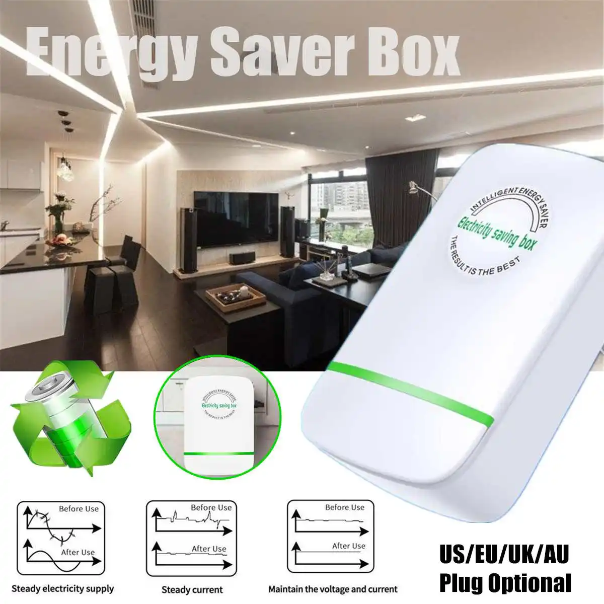 Power Energy Electricity Saving Box Socket Power Factor Saver Device