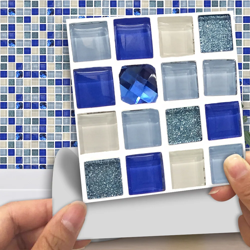 Funlife самоклеющиеся белые мозаичные плитки стикер s для украшения ванной кухни, водонепроницаемые настенные плитки наклейка стикер 10*10 см - Цвет: MTS0013