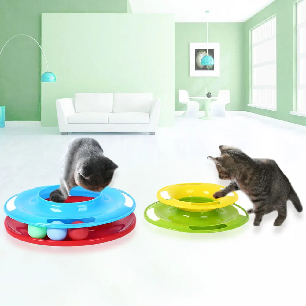 Игрушка для кошек, Intelligence, три слоя, товары для кошек, Игрушечные Мячи для домашних животных, пластмасса