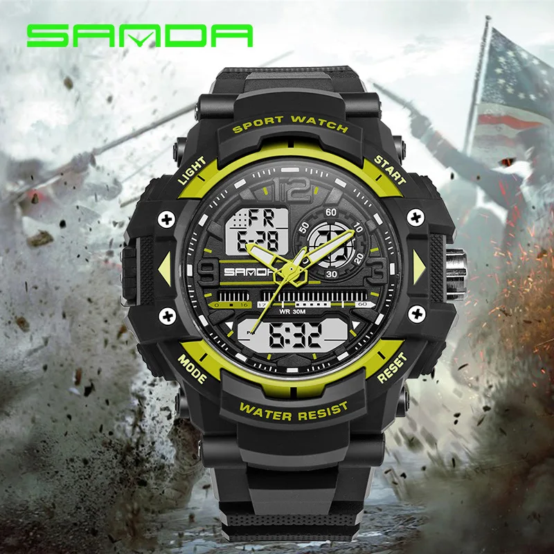 

SANDA Table New Hot Selling Multi-functional Jelly Dual Display Night Light Electronic Watch Sports Waterproof Outdoor Men And W