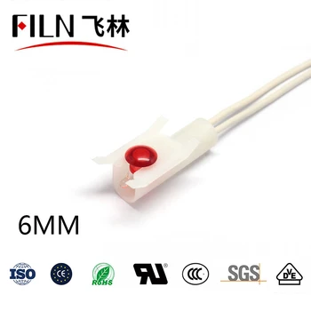 

FILN Plastic 6mm 12v 110v 24v 220v pilot lamp MINI led indicator light with wire