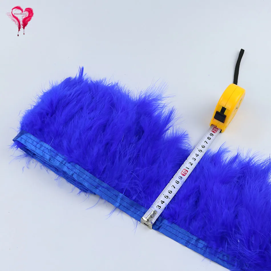 Пушистое перо индейки ленты Marabou планки для DIY ремесло карнавал одежда аксессуары 6-8 дюймов свадебное платье украшения - Цвет: Королевский синий