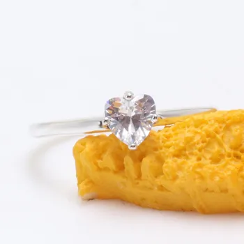 

Original 925 Sterling Silver Pan Ring Fashion Transparent Love With Crystal Cz Ring For Women Wedding Party Gift Fashion Jewelry